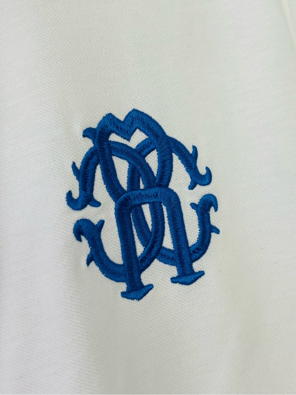 Men's Roberto Cavalli pique polo white/blue size XL - Picture 3 of 5